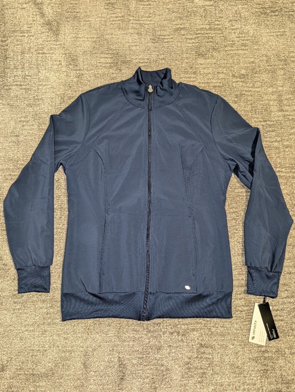 NWT Cherokee Infinity Navy Women's Zip Front Warm Up Scrub Jacket - Medium